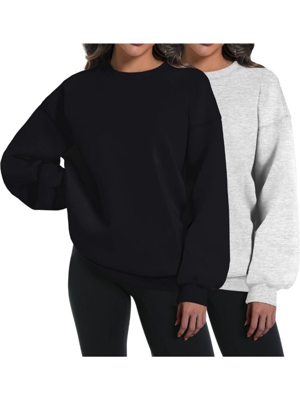 Cozy Oversized Women's Sweatshirts 2-Pack | Long Sleeve Hoodies for Fall